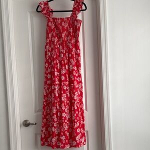 Vibrant Red Floral Sundress